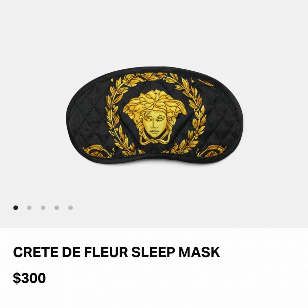 Versace Black and Gold Designer Face Mask faux fur glitter